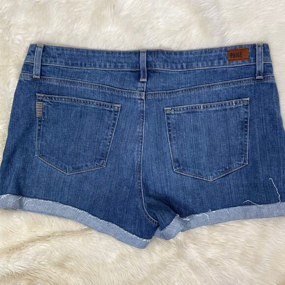 Paige Jimmy Jimmy Short in APPA Cuffed Cut Off Denim Size 32 - Picture 10 of 12